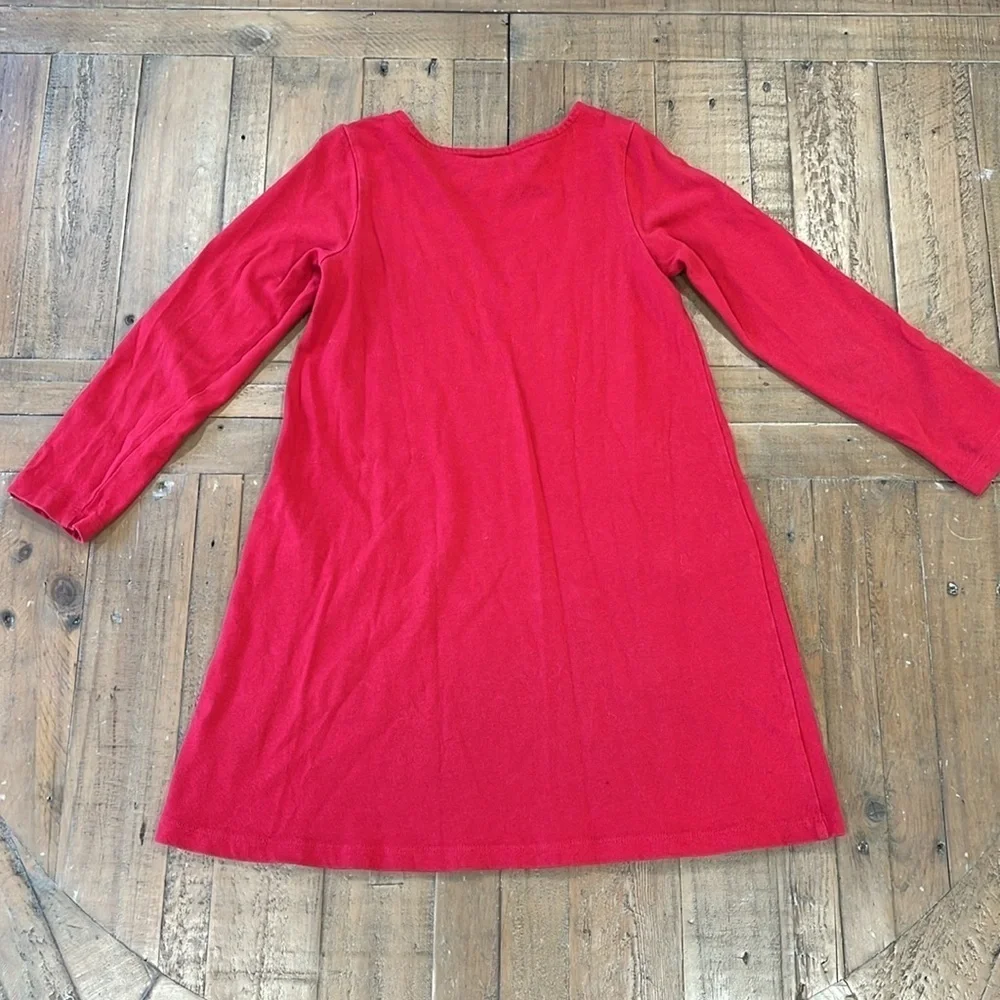 Hanna andersson red pocket cat dress 6-7 years